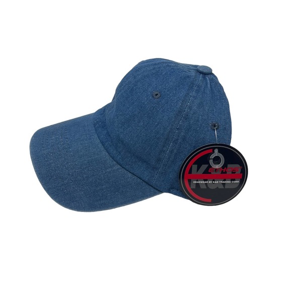 NWT Adult‎ Denim Blue Baseball Hat Cap Low Profile Adjustable Cotton - Picture 1 of 6